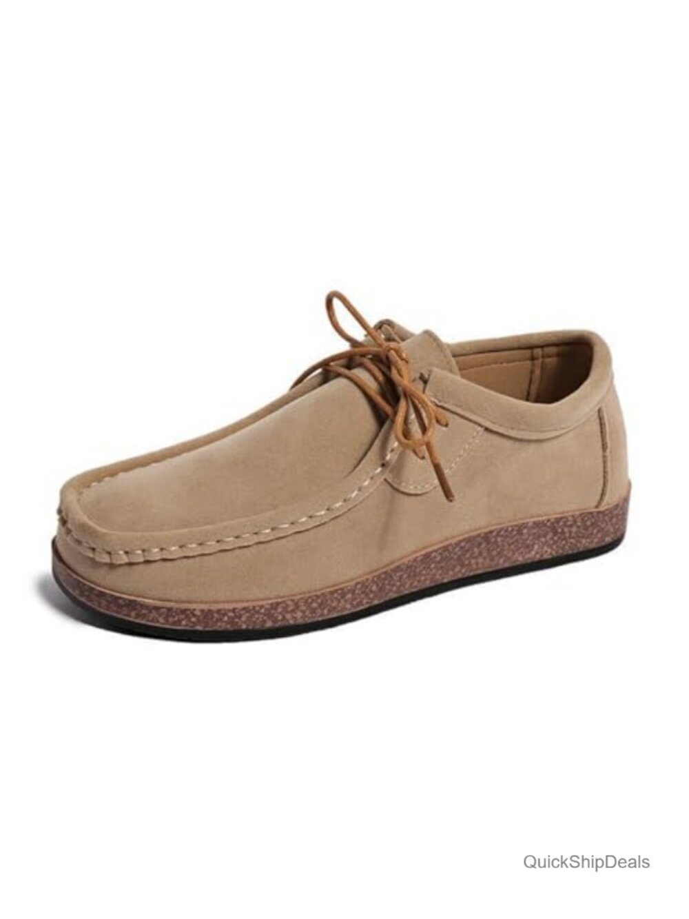 Women's Faux Suede Lace Up Mocc Bottom Casual Non Slip Driving Loafers